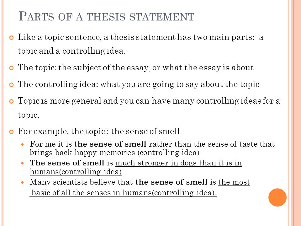 Structuring a thesis